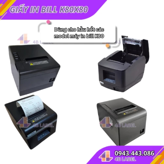 THÙNG Giấy in Bill K80x80 Giấy in hóa đơn, in đơn livestream, giấy in nhiệt